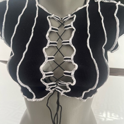 H&M Sexy Short Crop Top like new, Black, Size XS/S