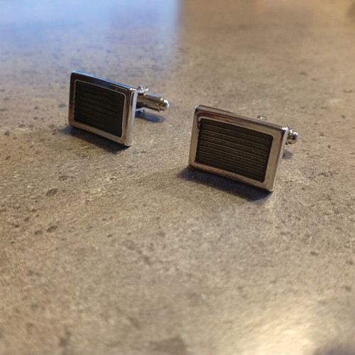 Cufflinks like new, black and silver, elegant for formal occasions