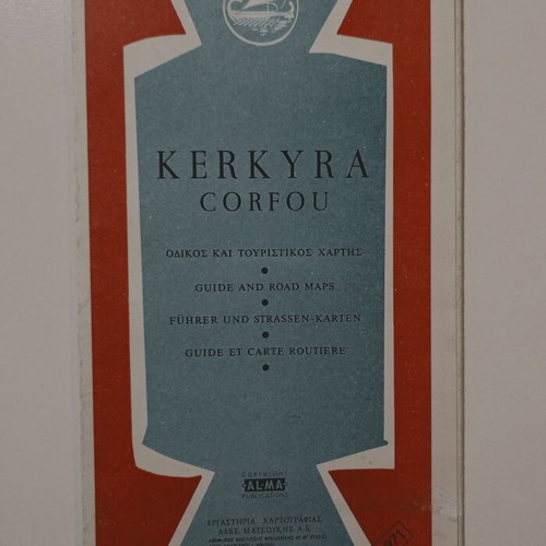 Corfu road and tourist map used, 1971 edition