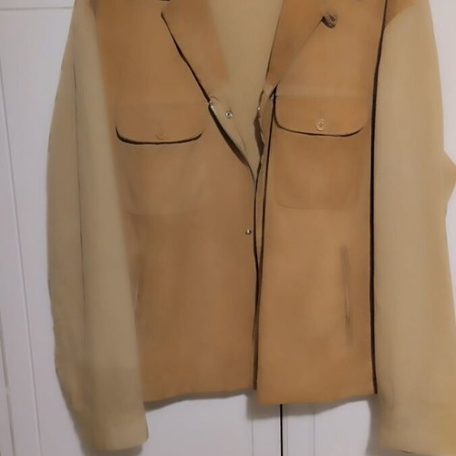 Vintage men's jacket used ochre L/XL minimal & timeless