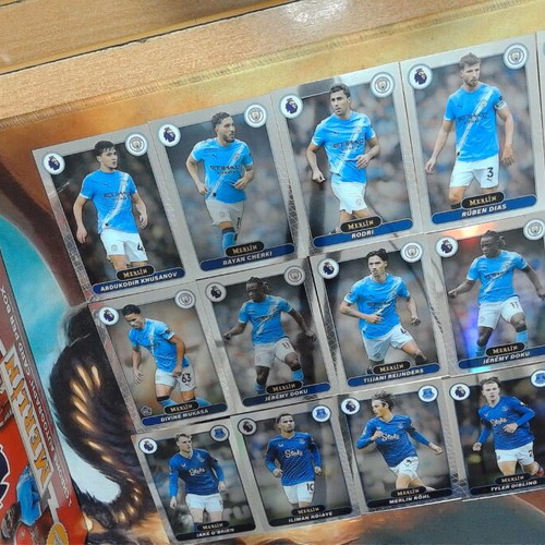 Topps Merlin Premier League 2026 Manchester City & Everton cards like new