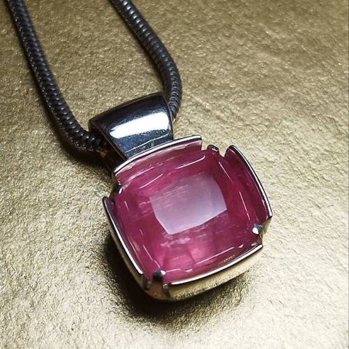 Handmade necklace with rare 10.75 carat Afghan rubellite