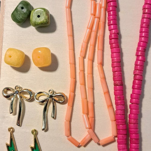Semiprecious stones and metal elements like new