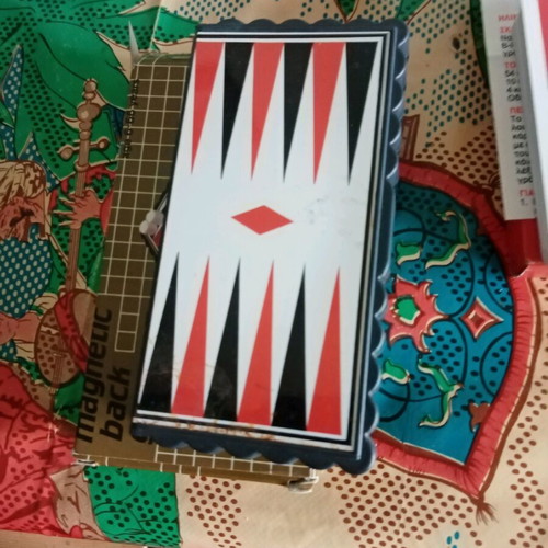 Pocket board games used, vintage set of 6 pieces