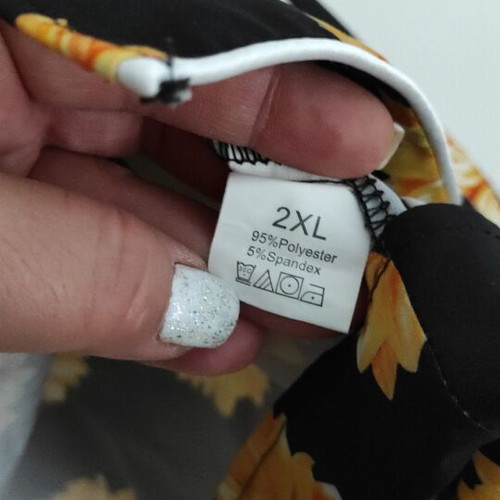 Pajama set with sunflowers like new, size XXL, black and yellow