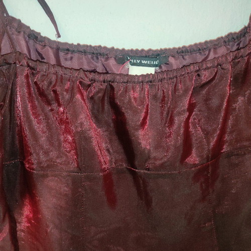 Vampire red dress used, adjustable tie straps, 3/4 bell sleeves