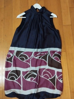 Zara vintage balloon dress, grey and purple