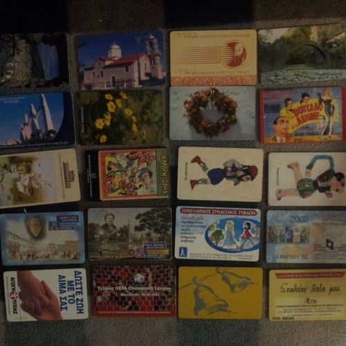 Phone cards used, pack of 20 pieces