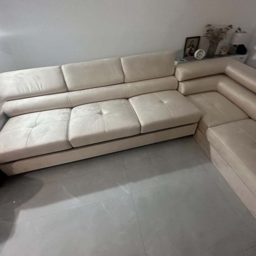 Vicente Corner Sofa Bed Cream Color New