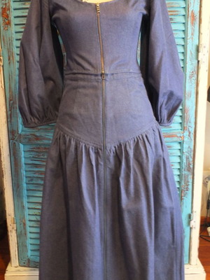 Mara Hoffman Set Skirt Blouse Denim With Many Details