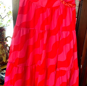 Τελική τιμή! Karavan wang skirt stripes pink red,L + Karavan στέκα μαλλιών.