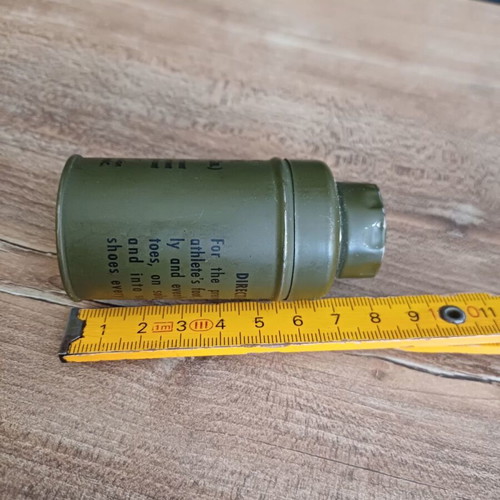 American Army Foot Powder collectible, used, metal container 1 oz