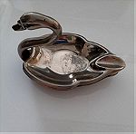  VINTAGE SILVER PLATED ΣΕΤ ΣΤΑΧΤΟΔΟΧΕΙΩΝ ΣΕ ΣΧΗΜΑ ΚΥΚΝΩΝ, MADE IN ENGLAND.