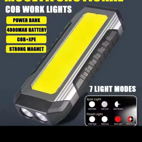 Rechargeable LED Workshop Flashlight with Hook and Magnet new