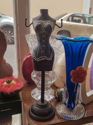 Vintage wooden jewelry stand mannequin shape like new