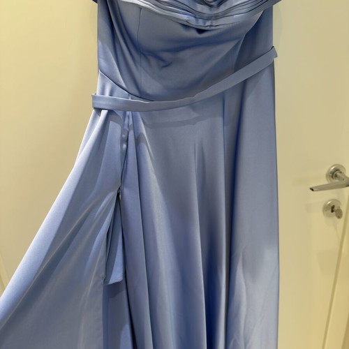 Carmen dress for events baby blue size M thick satin strapless elegant like new