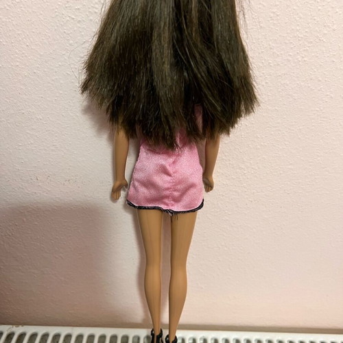 Barbie Purple Dress Doll 2002 Version like new with purple dress and black sandals