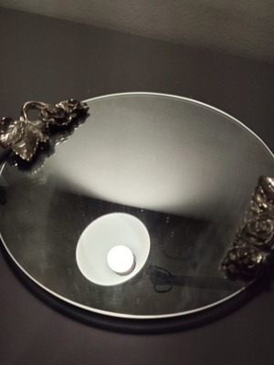 Mirror tray with silver handles like new