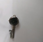 Key-shaped clock with love theme new