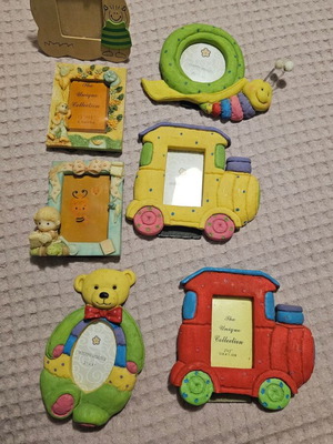 Children's frames used, 6 ceramic and 1 wooden