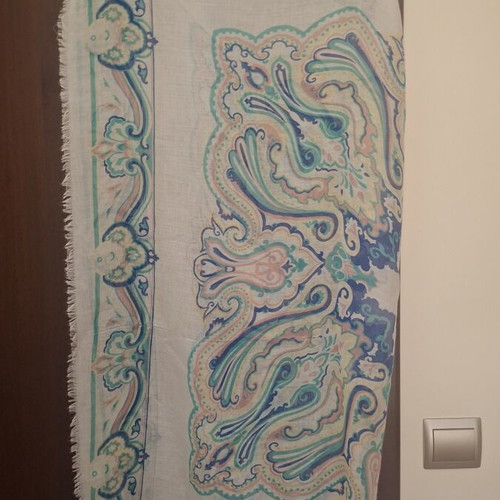 Square scarf like new, colorful, cotton, spring/summer