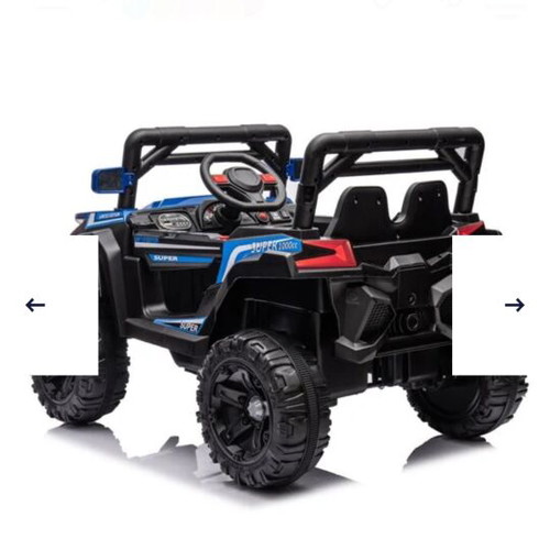 Electric Off Road Jeep 12 V used, two-seater black blue