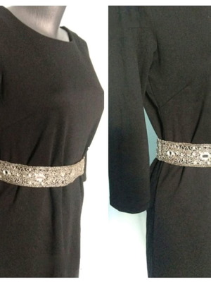 Handmade belt like new with crystal mirrors and sequins