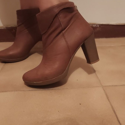 Stefania leather ankle boots used, size 37, brown