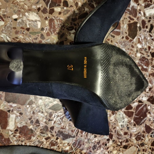 Stefania winter suede heels used, blue navy, size 37