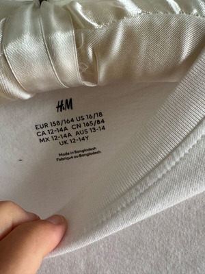 Μακρυμάνικη λευκή απλή μπλούζα H&M για αγόρια σαν καινούργια, 12-14 ετών