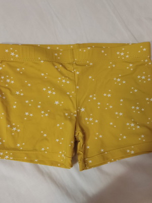 Gocco kids' swimsuit like new, white stars on light mustard, size 5-6 years