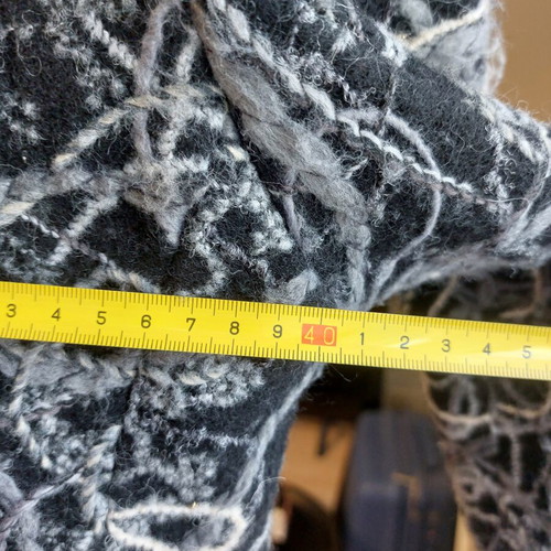 Sandro Ferrone Italian Wool Coat like new, size S, black bouclé texture