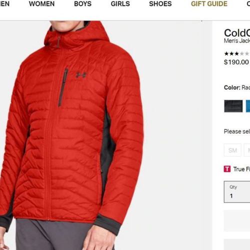 Under Armour ColdGear Reactor Hybrid jacket new, red, size L