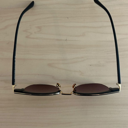 Bolon 6027 D11 Clubmaster sunglasses, black and gold