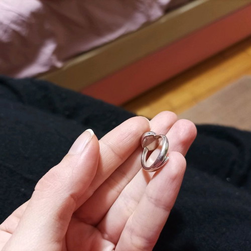 Silver S925 ring used Gregio with gray khaki stone