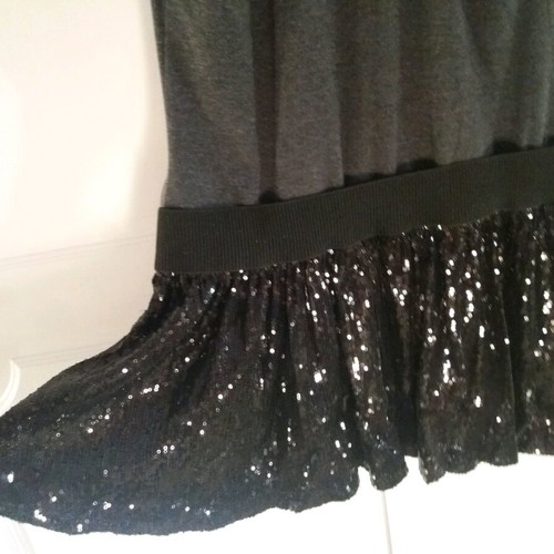 Dress M with elastic band and sequin skirt, new, black