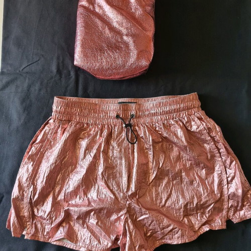 Bershka metallic pink shorts like new with Zara gift bag