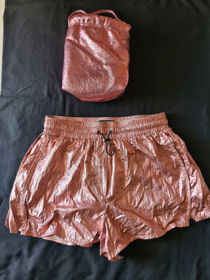 Bershka metallic pink shorts like new with Zara gift bag