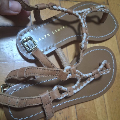 Ralph Lauren sandals size 27 like new, brown flip-flops for girls