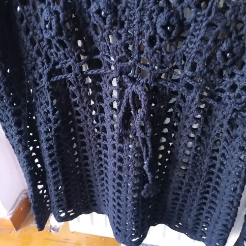 Sexy knitted black blouse like new with hematite beads