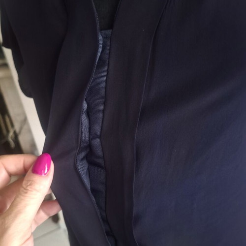 Falconeri silk blouse like new, navy blue, hidden buttons