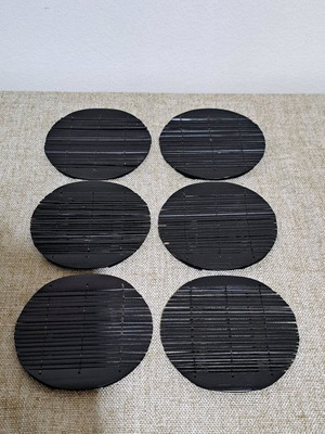 Wooden coasters used, set of 6, diameter 12cm