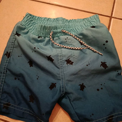 Baby swimsuit 9-12 months blue with turtle design