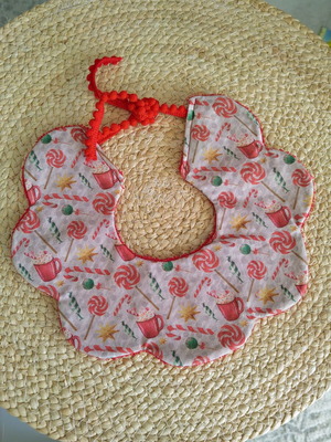 Christmas double-sided bib new with poplin fabric