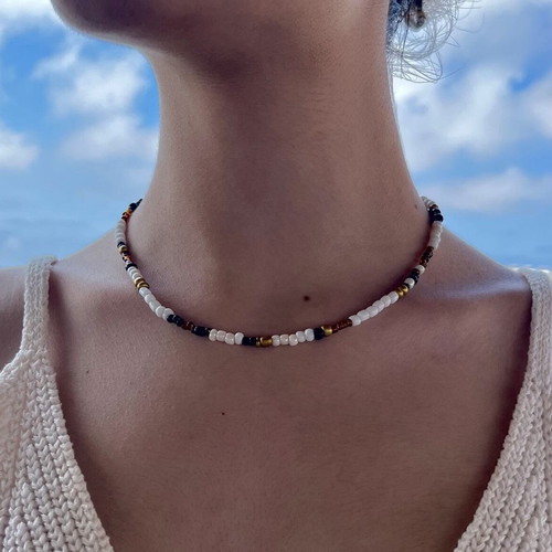 Beaded necklace handmade with love