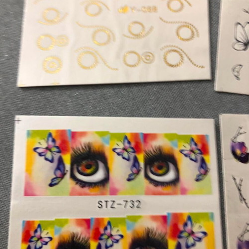 Water Nail Stickers Set of 4 New Full Nail