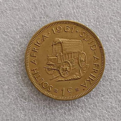 South Africa 1 Cent Coin 1961 used, copper