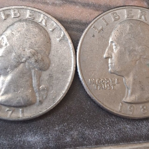 United States Quarter Dollar coins like new, set of 2, 1971 and 1986