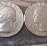 United States Quarter Dollar coins like new, set of 2, 1971 and 1986
