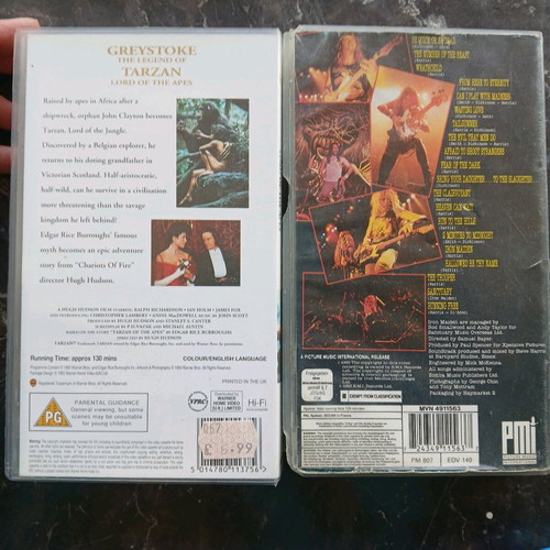 Used collectible 90's video cassettes, various themes